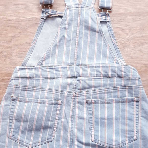 Tinseltown Denim Pinstripe Skirtall - Junior's Size Small Overalls Skirt - Picture 10 of 14